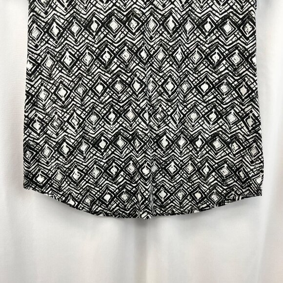 Relativity Short Sleeve Black/Gray Geometric Top Round Neck Womens Size Small - Picture 4 of 9